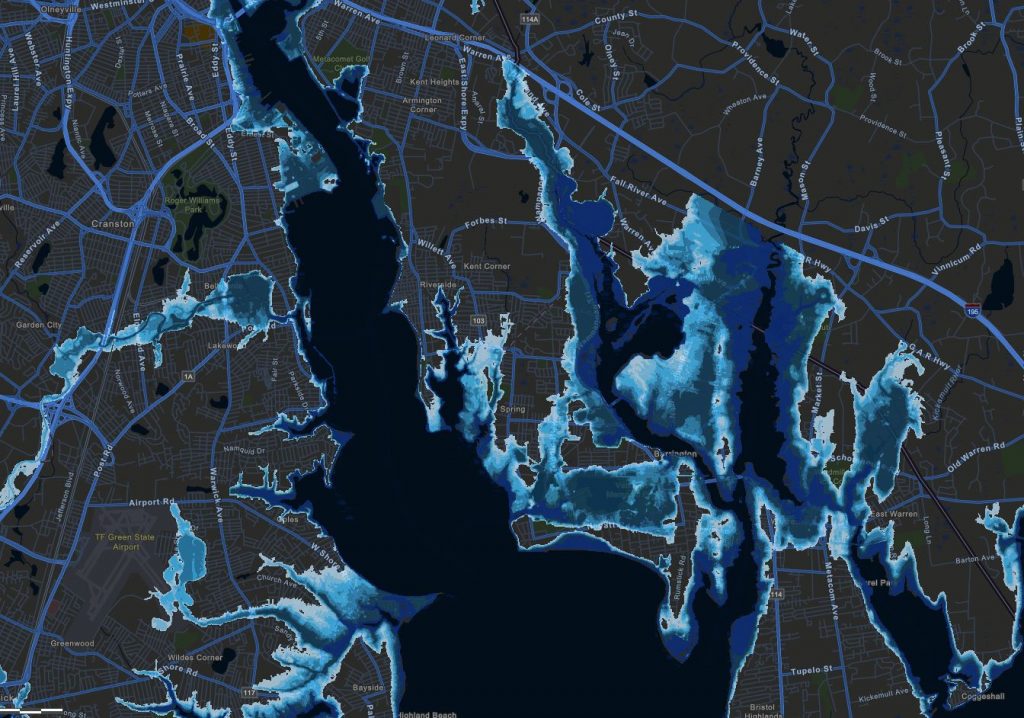 GIS map showing inundation of Providence