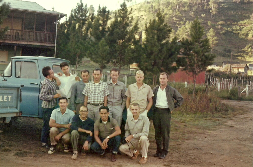 Group of Peace Corps volunteers in the mountains of the Dominican Republic in 1963.