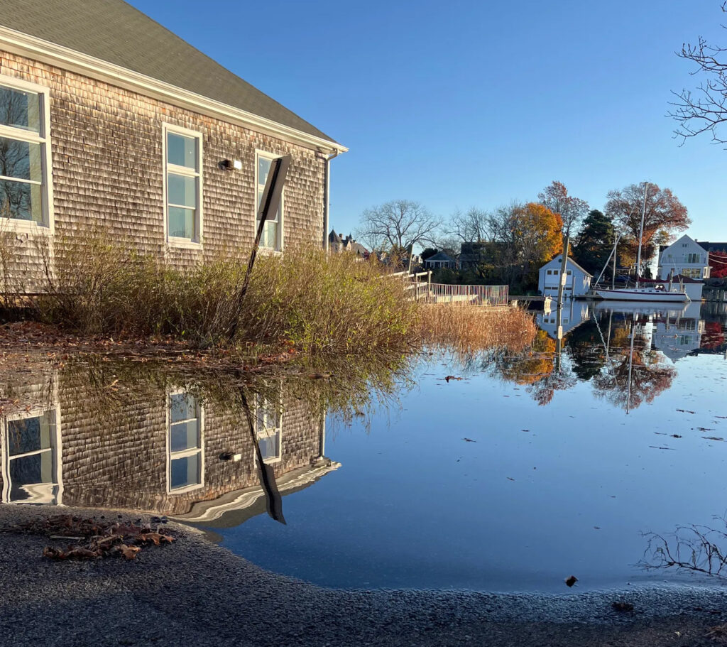 Flooding near a home on East View Street in Warwick in November 2024