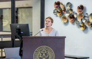 Law fellow presenting