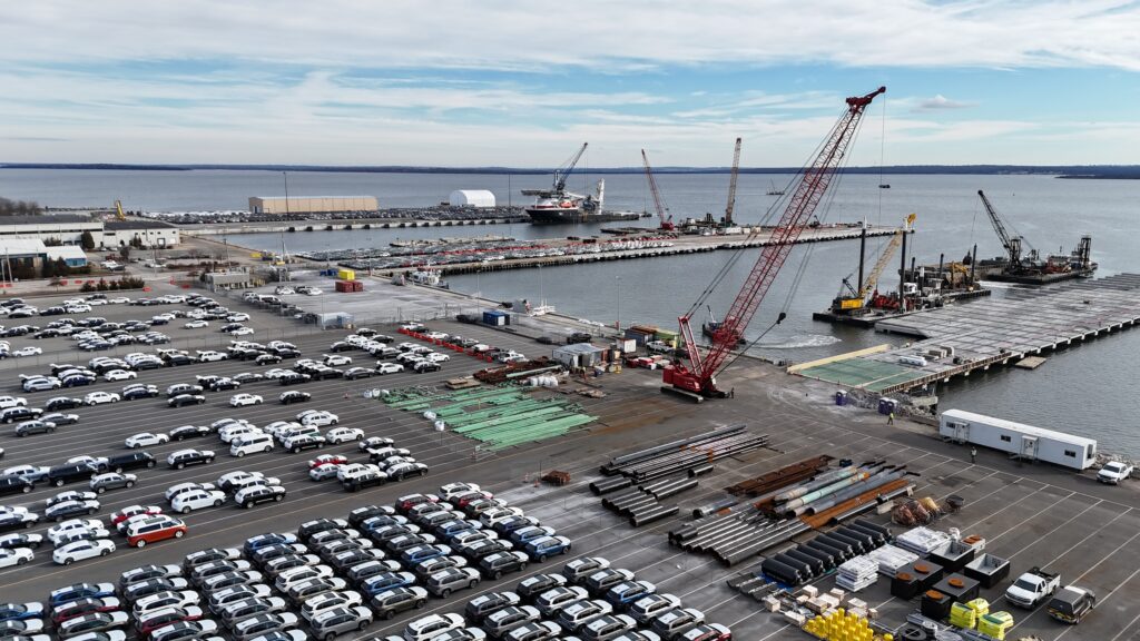 Aerial view of the Port of Davisville car port.